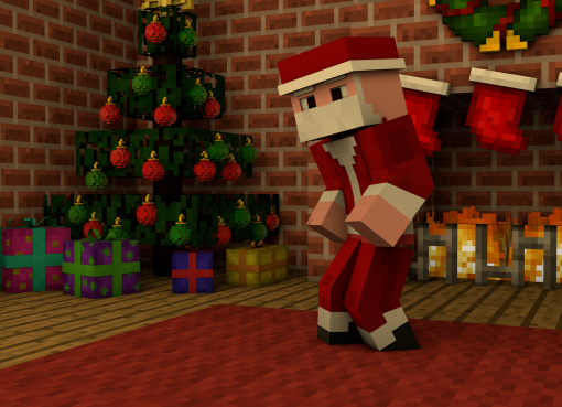 Navidad en Minecraft fondo de pantalla