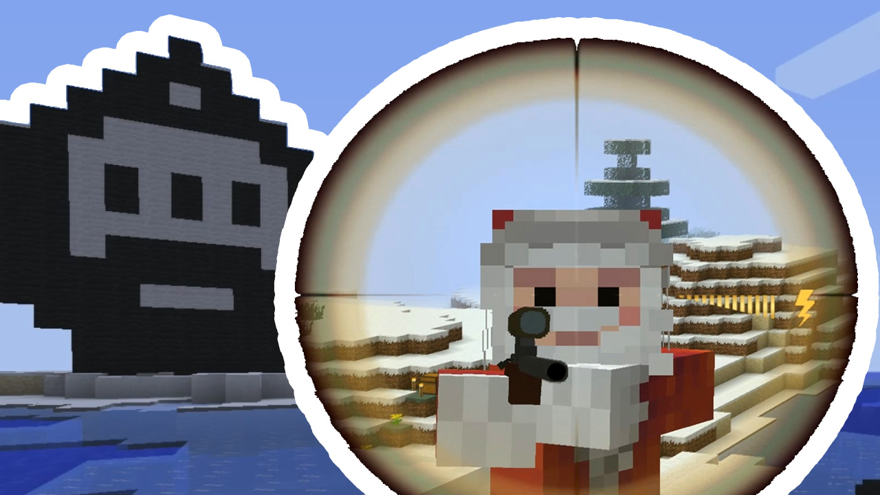 Papá Noel salva la Navidad en Minecraft