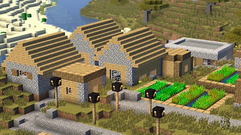 Pueblos y Portal a Borde Semilla de Minecraft