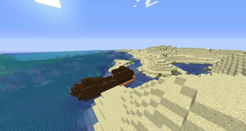 Semilla de Nave en el desierto para Minecraft