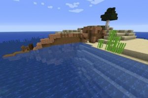 Semilla de Isla con un naufragio y monumento para Minecraft