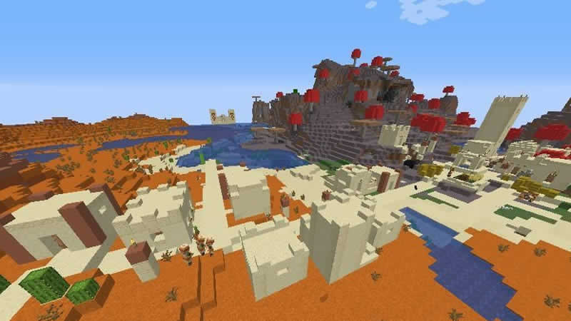 Semilla de Bioma de hongos y alrededor de Mesa para Minecraft