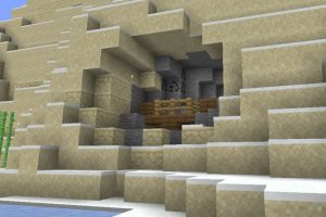 Semilla de Balcón del naufragio en una cueva de arena para Minecraft