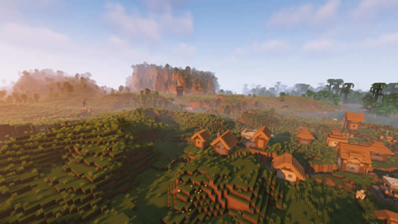 Semilla de Aldea Rodeada de Hermosa Selva para Minecraft